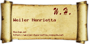 Weiler Henrietta névjegykártya