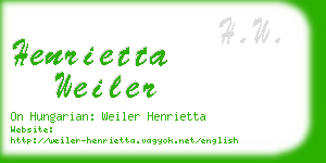 henrietta weiler business card